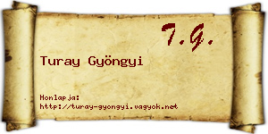 Turay Gyöngyi névjegykártya